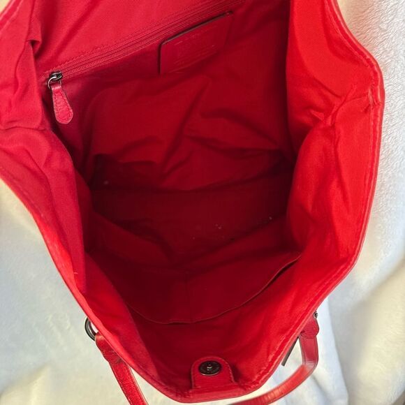 Coach Red Tote Bag - Picture 5 of 9